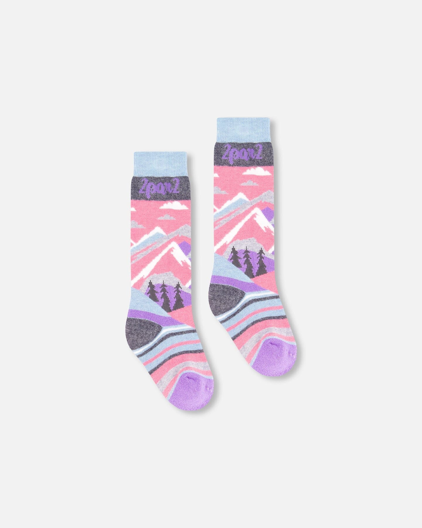 Winter Ski Socks With Merino Wool Pink - Image 3