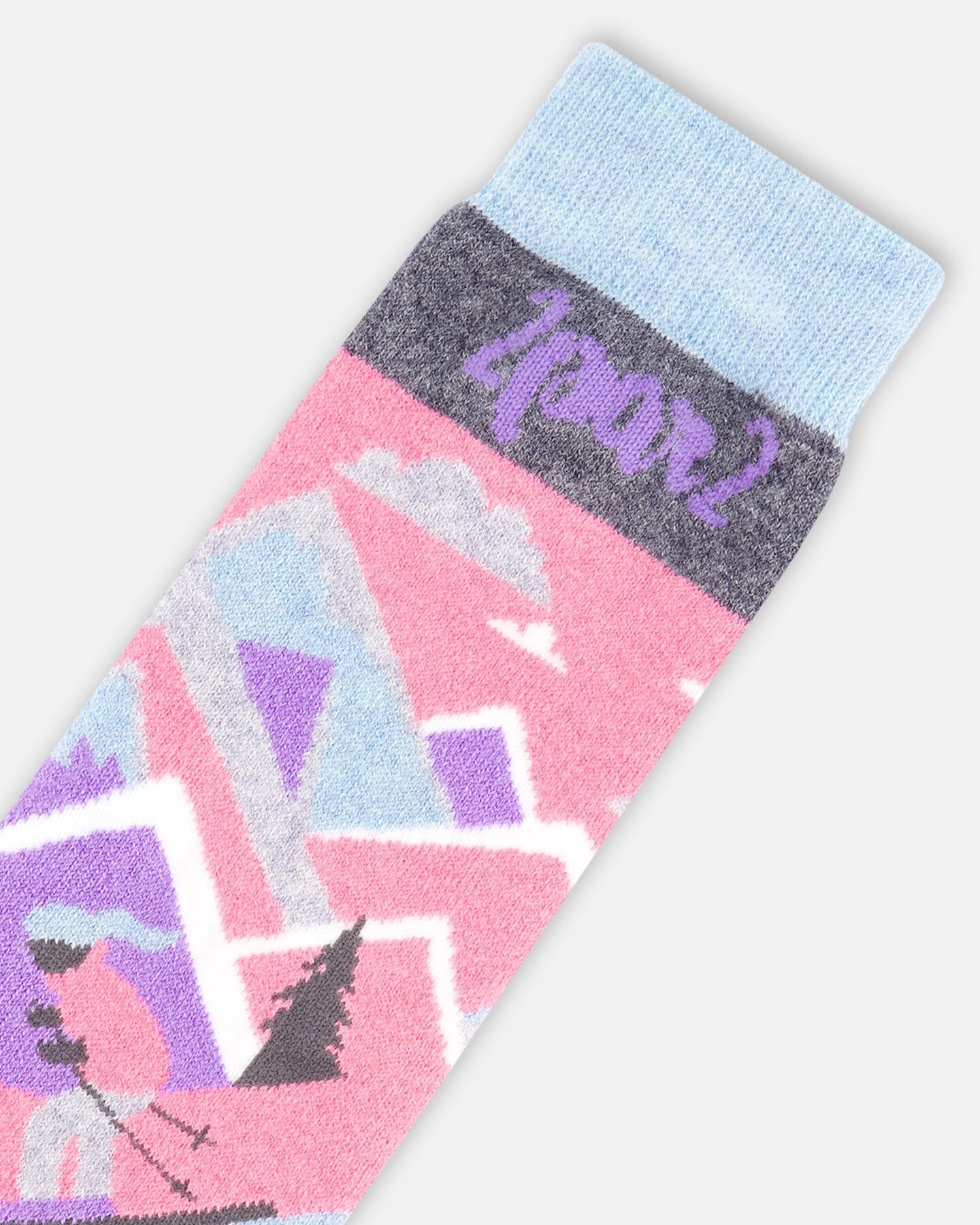 Winter Ski Socks With Merino Wool Pink - Image 4
