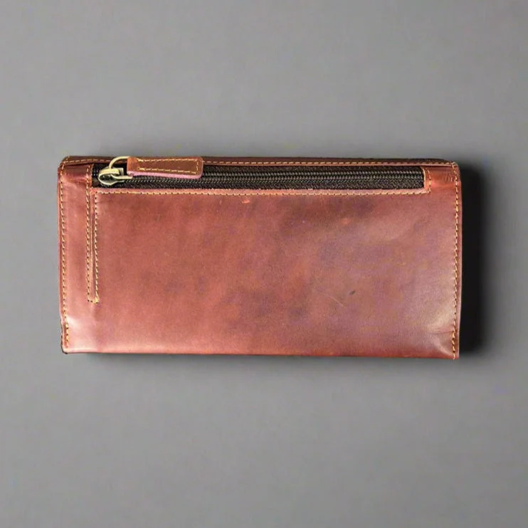 Women’s Cow Leather Flap Wallet - Image 2