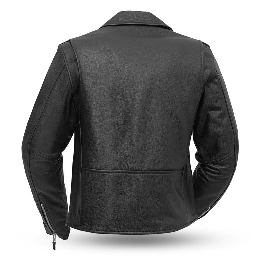 Women’s Motorcycle Leather Jacket. Quilted Thermal Liner & Cowhide - Image 3