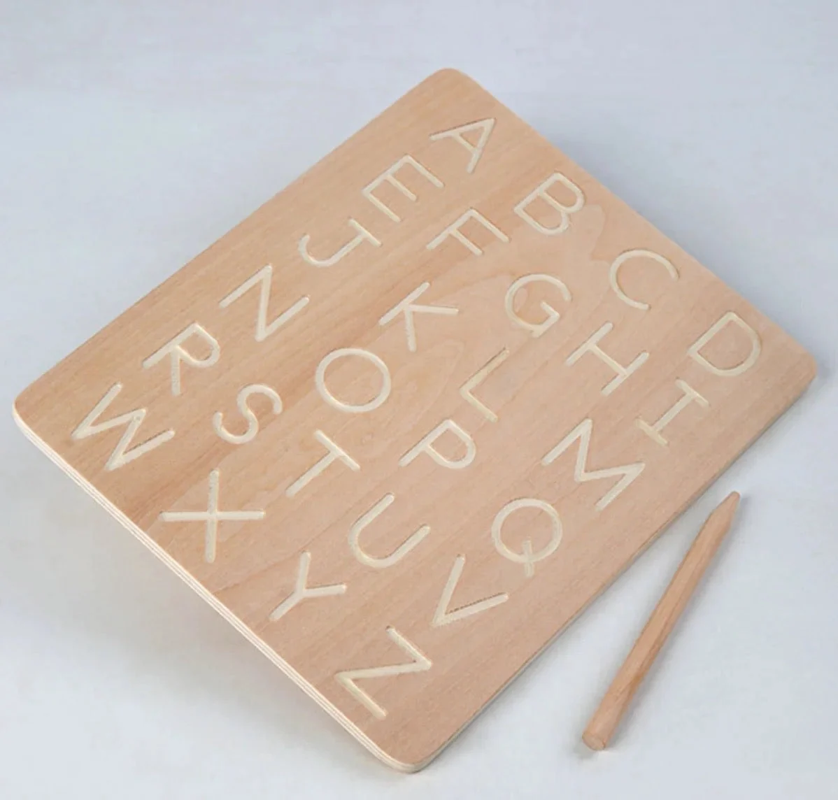 Wooden Alphabet & Number Tracing Board With Wooden Pen - Image 4