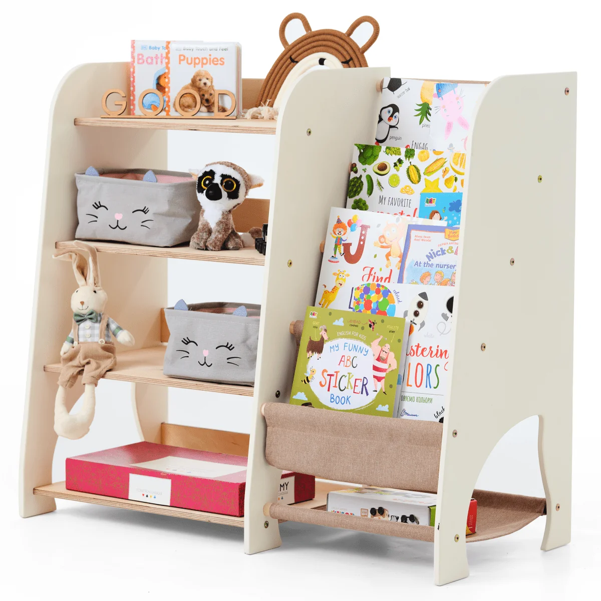 Wooden Montessori Shelves for Toddler 2in1: Bookshelf & Toy Shelving - Image 8
