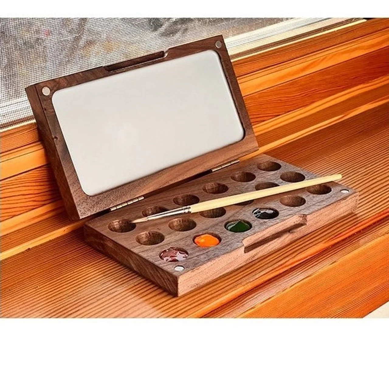 Wooden Watercolour Palette, Hand-crafted - Image 6