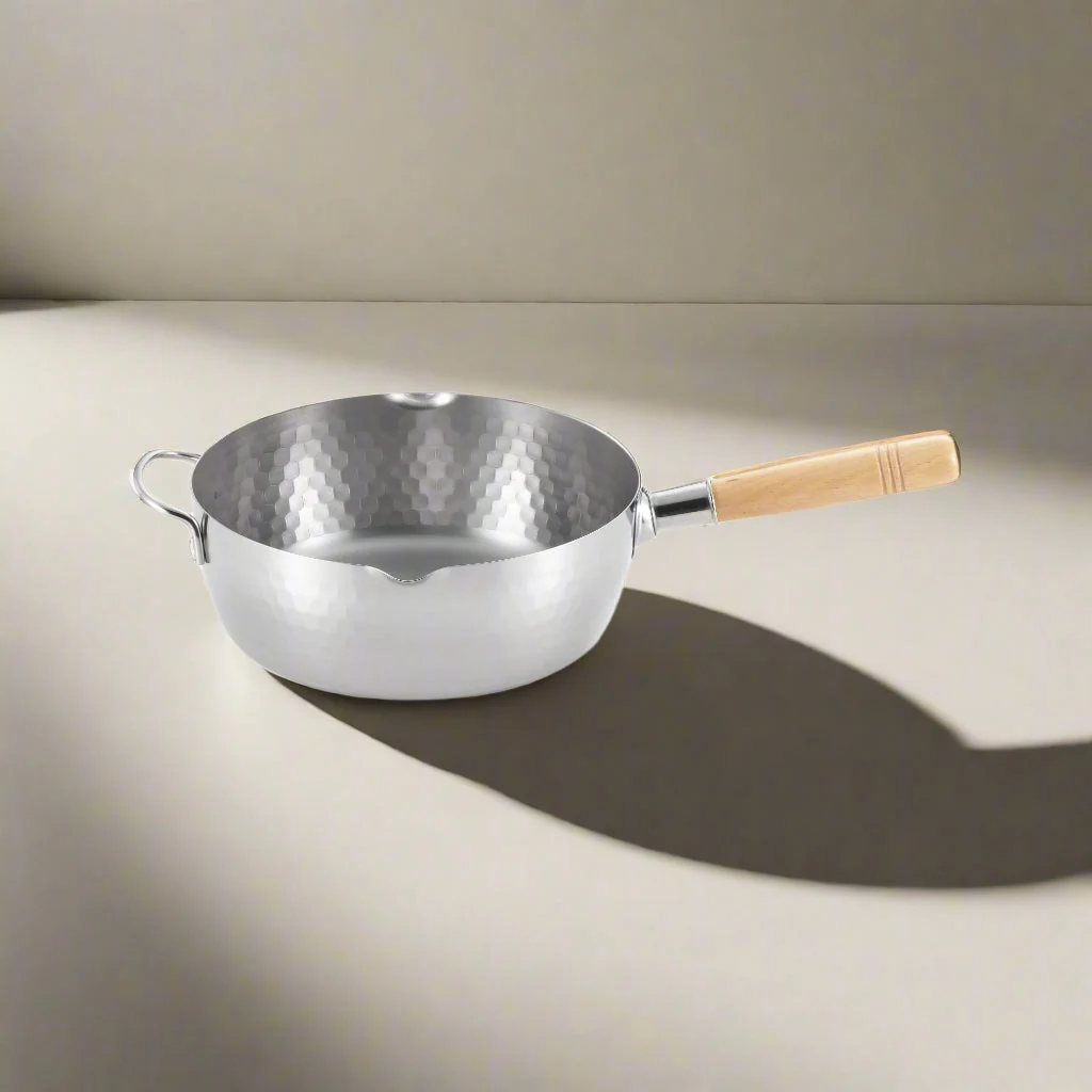 Yoshikawa Yukihira 24cm Pot Stainless Steel | 3.6L with Wooden Handle - Image 3