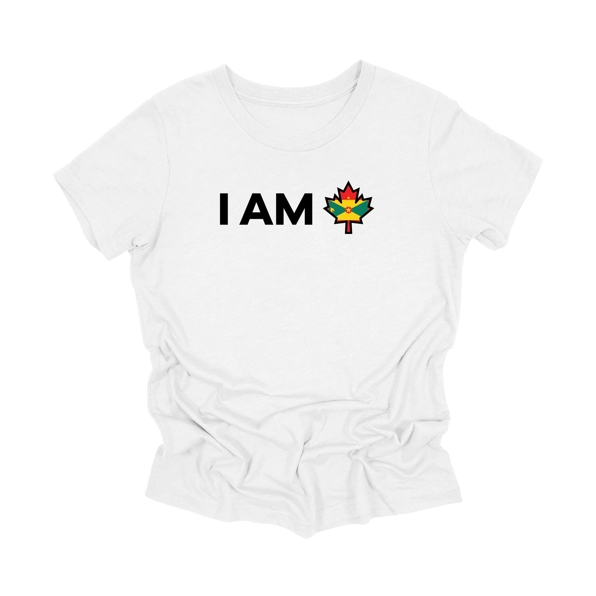 YOUTH - I Am Canada - Canadian Maple Leaf with Grenada Flag, YOUTH T-Shirt, Canadian Gift T-Shirt, Grenada Present, National Flag Tee Shirt - Inspired X - Image 2