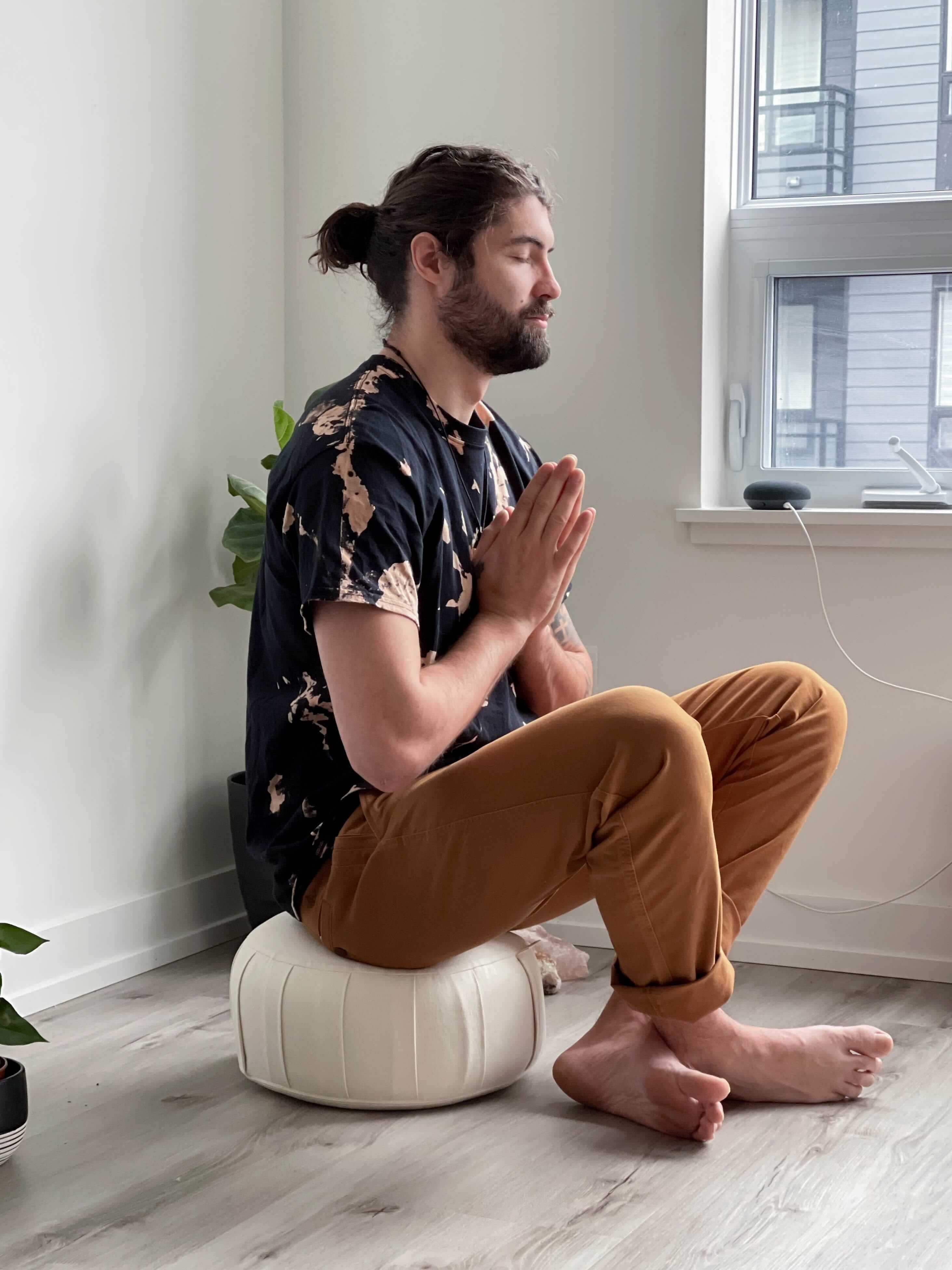Zafu Natural Meditation Cushion | Ivory White - Image 8