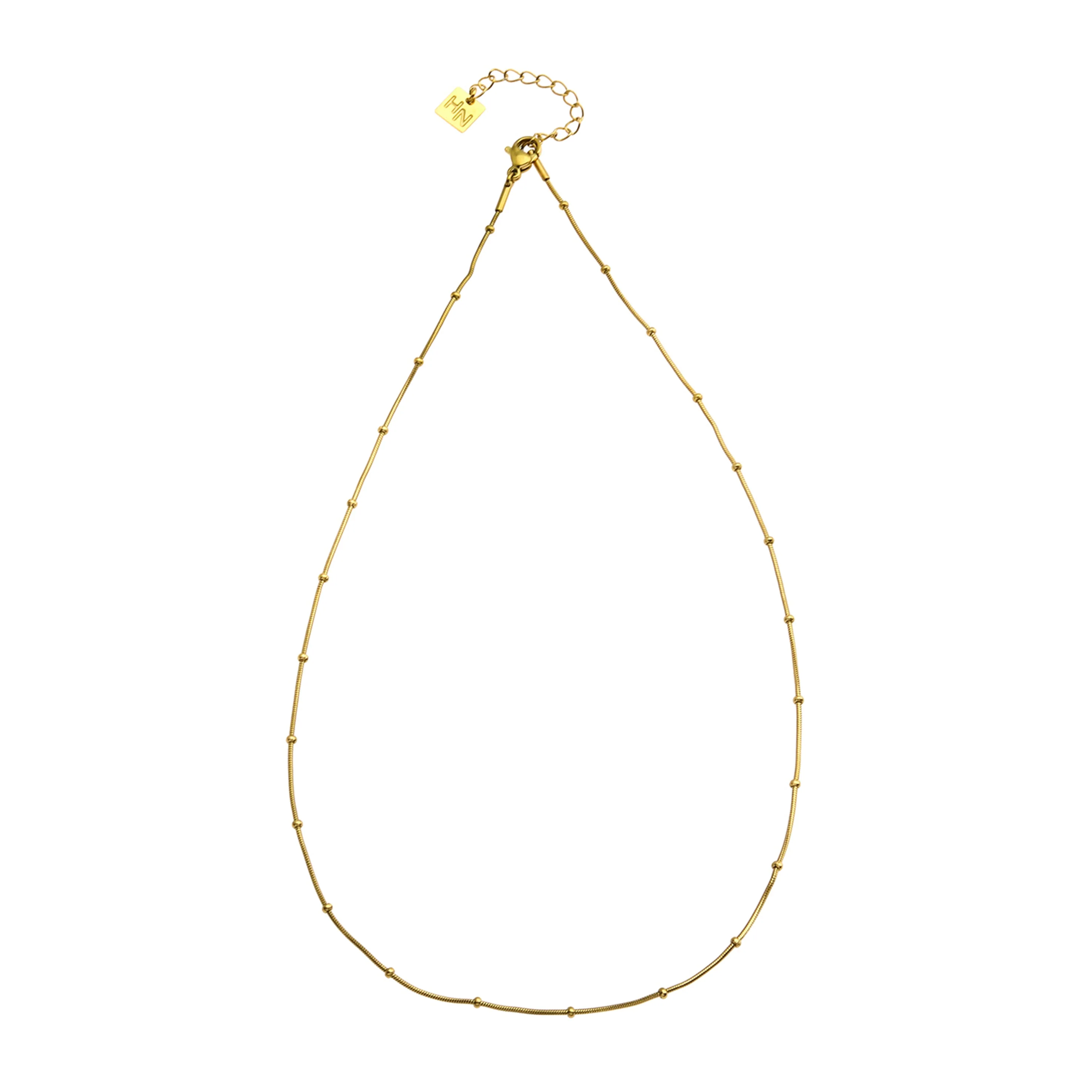 ZAHARA: Mini Textured Beaded Dainty Gold Chain - Image 5