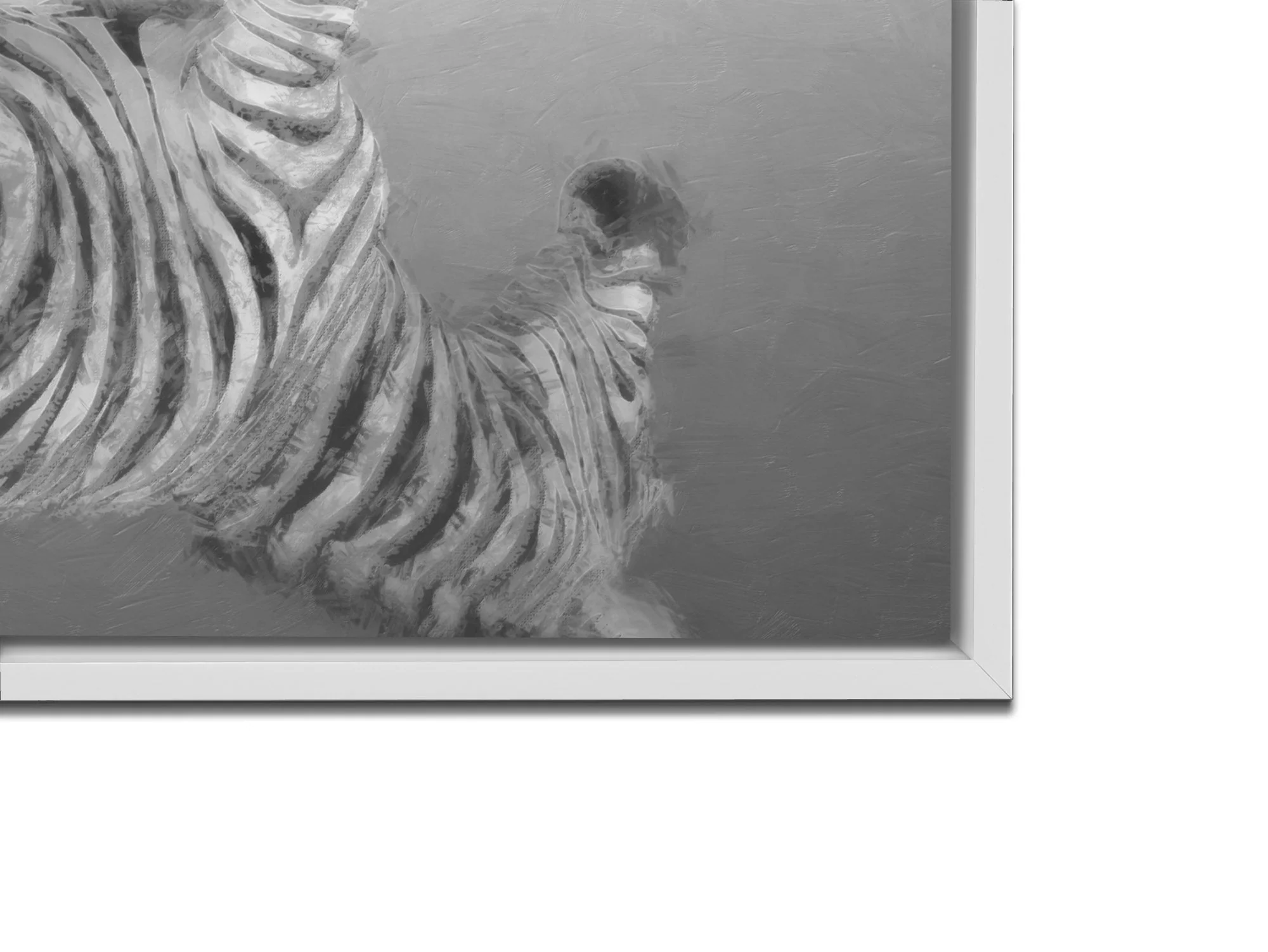 Zebra Canvas Black and White -Wildlife Canvas Art-Silver varnish - Image 6