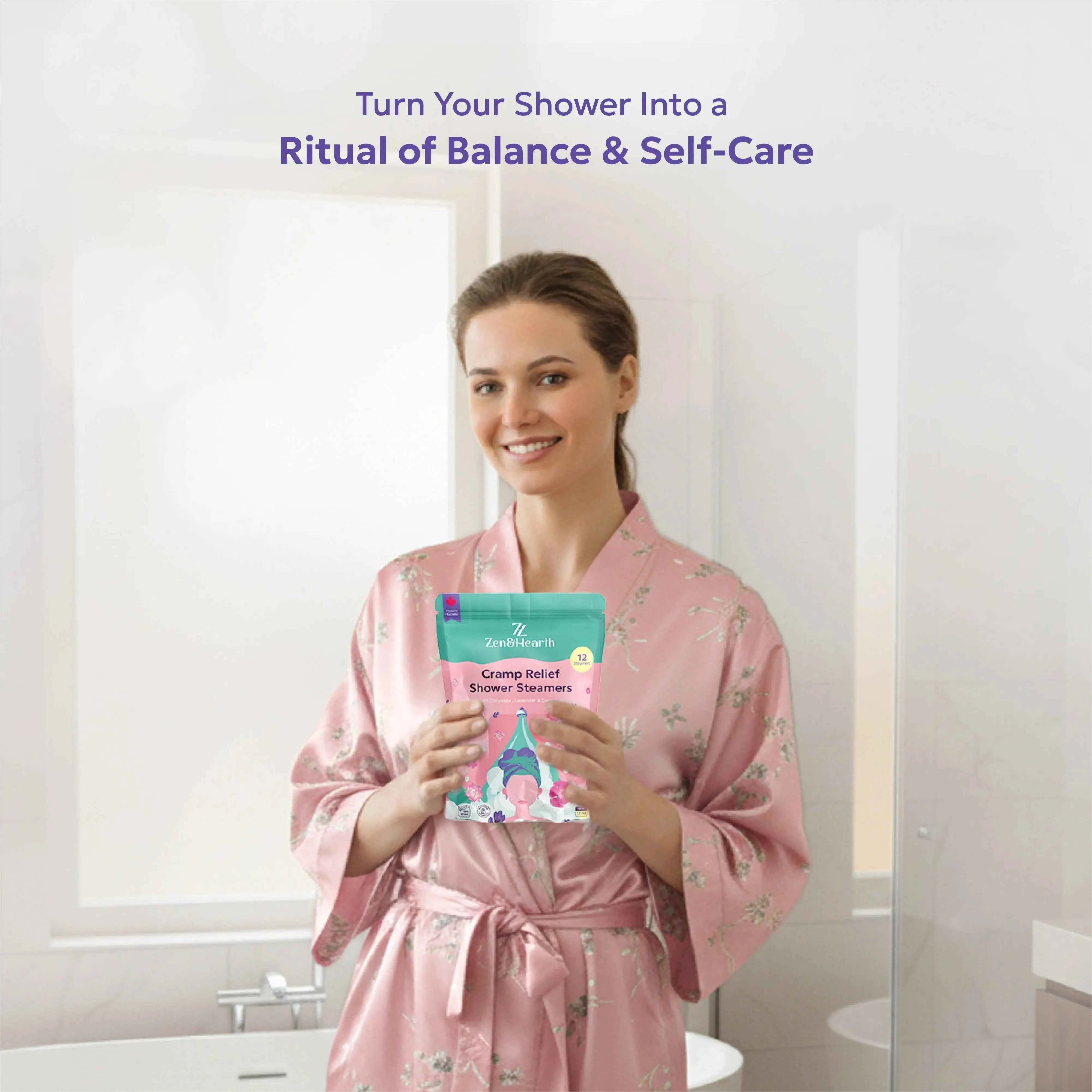 Zen & Hearth Cycle Comfort Shower Steamers – Aromatherapy Self-Care with Clary Sage, Lavender & Geranium for Calming Cycle Day Rituals – Made in Canada - Image 7
