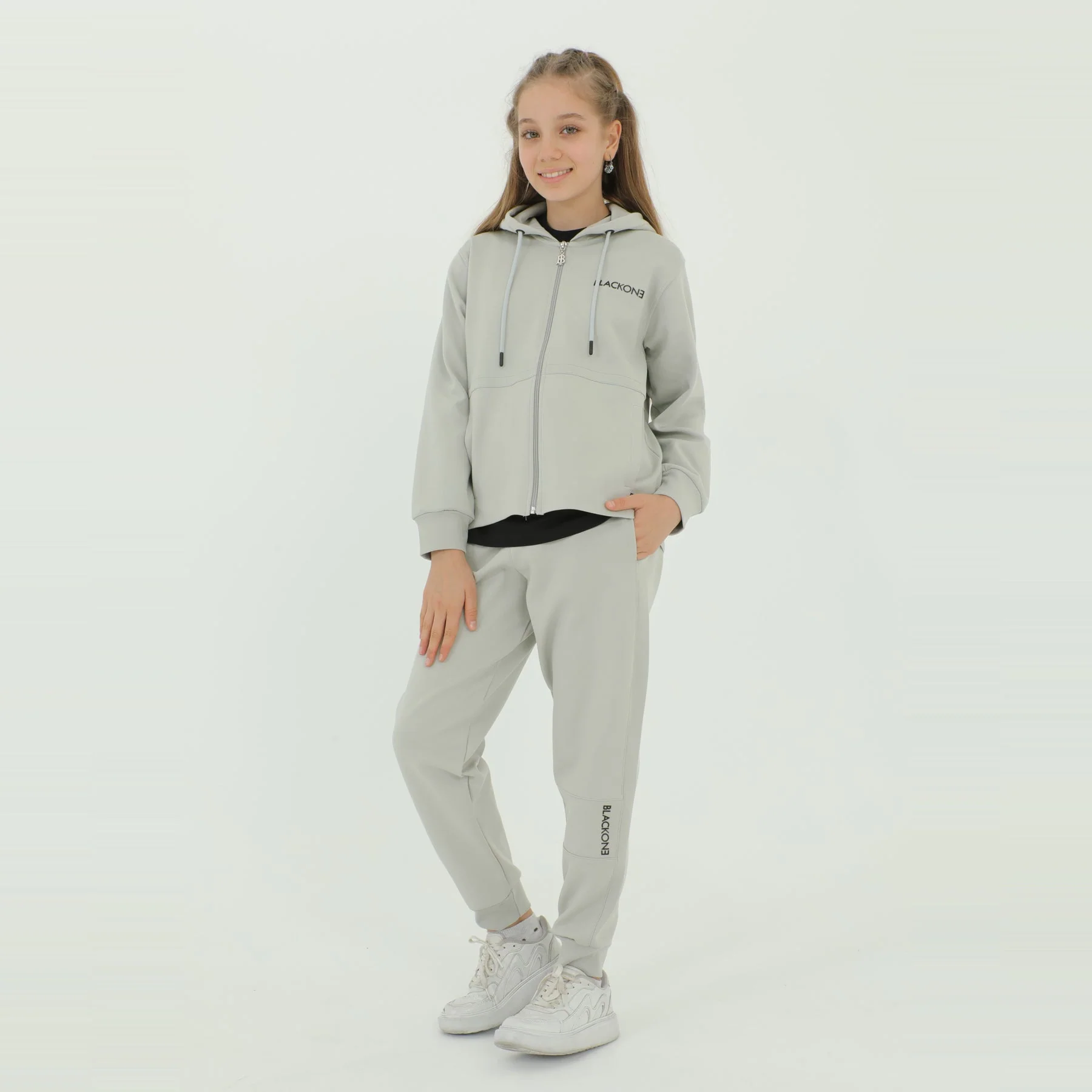 Zip-Up Hoodie Girls Jogger Set - Image 10
