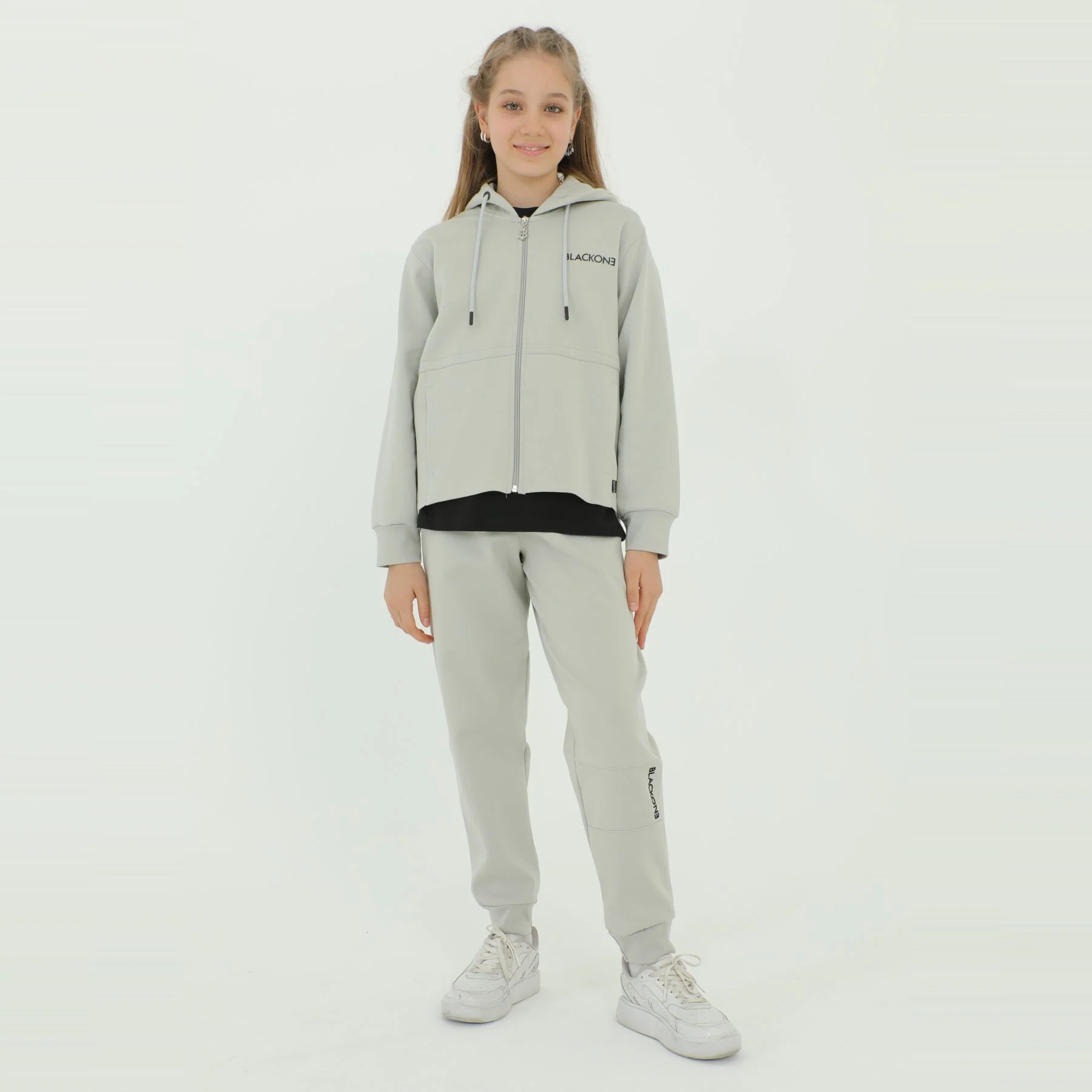 Zip-Up Hoodie Girls Jogger Set - Image 13