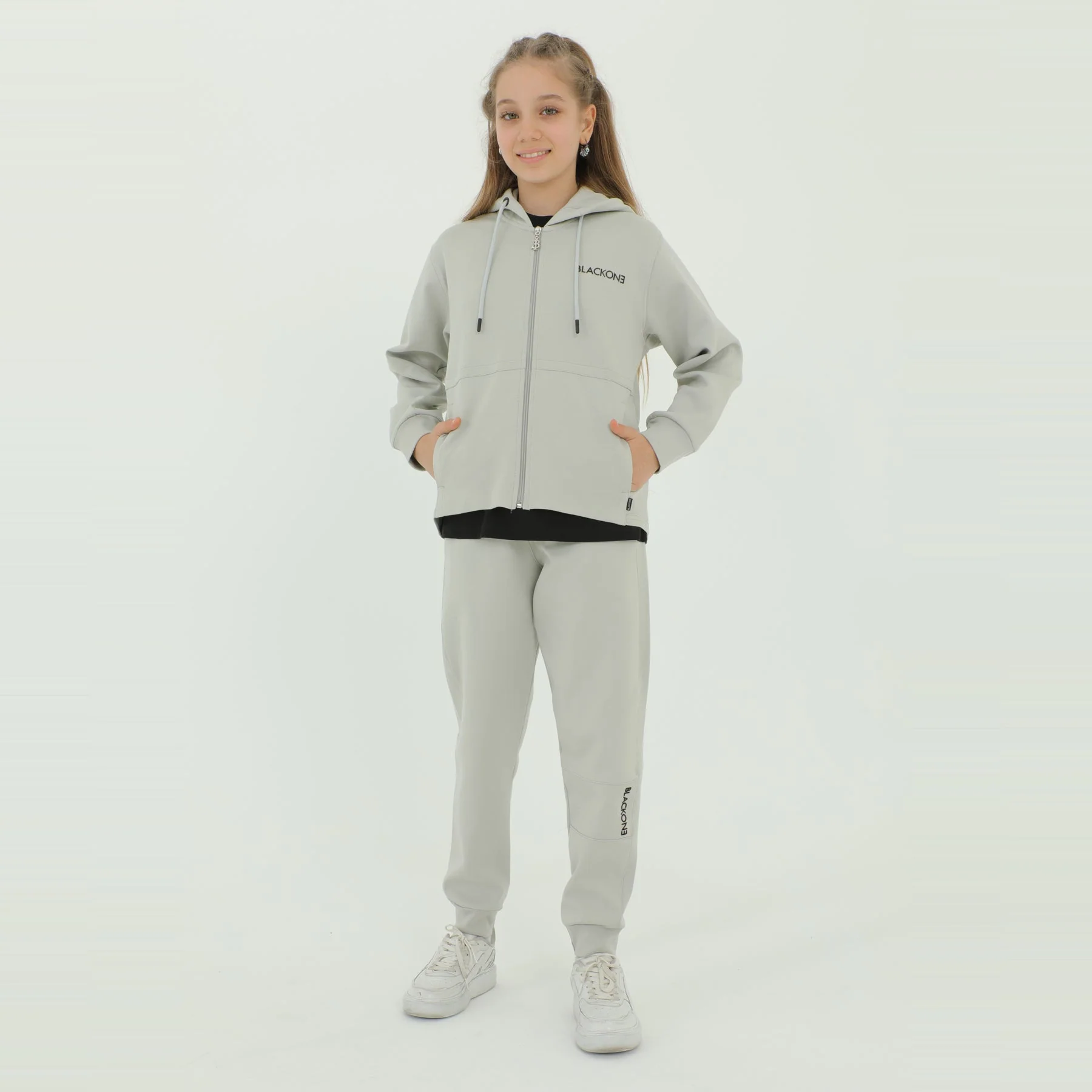 Zip-Up Hoodie Girls Jogger Set - Image 14