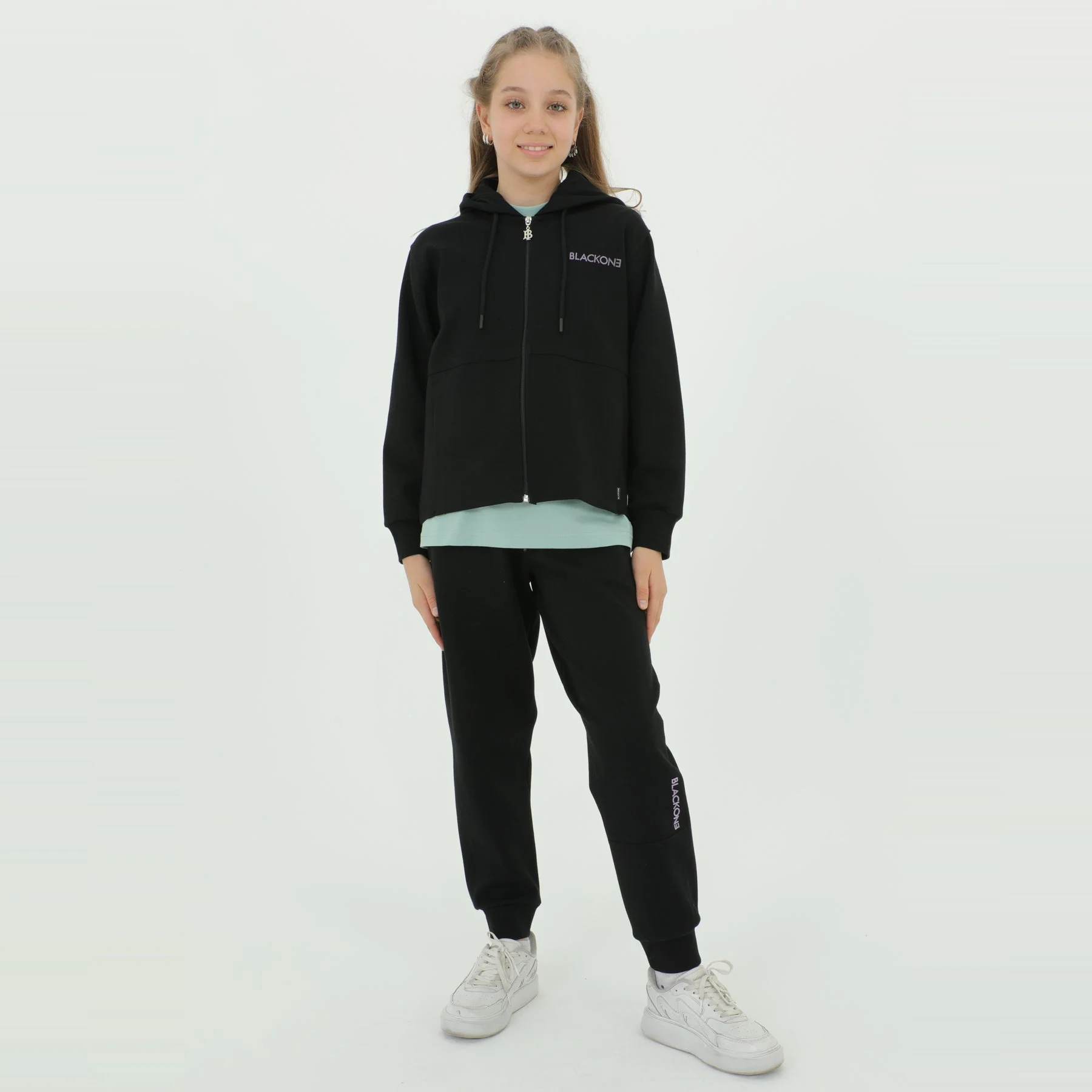 Zip-Up Hoodie Girls Jogger Set - Image 7